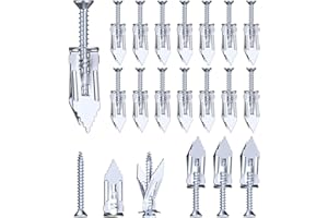 BYSMAH Plasterboard Fixings, 60Pcs Self Drilling Anchor Screws,Heavy Duty Drywall Anchors with Screws Metal Wall Plug Expansion Fixings Blue Zinc(30 Anchors + 30 Screws)