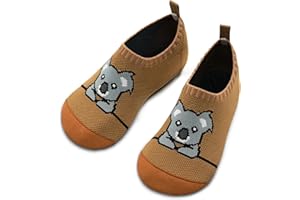 Torotto Zapatillas para Niños y Niñas, Zapatillas Ligeras Antideslizantes, Zapatos Descalzos para Aprender, Gris, Big Kid