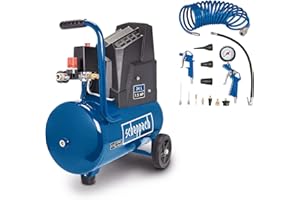 ‎SCHEPPACH Scheppach Druckluft Kompressor HC30o | 14 tlg. Zubehör | ölfrei & langlebig | 1100W Leistung | 24L Kessel mit 8 bar Druck | 200l Luftleistung |Fahrvorrichtung, Druckminderer & Schnellanschlusskupplung