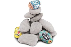 CUICANY 10 Pièces Galets à Peindre, Pierres Plates à Peindre, Galets Peinture DIY Naturelles, Galets Naturels, DIY Peintes Rocher, Galets Naturels, Pour Dessin De Pierres Peintes, Décoration De Aquarium