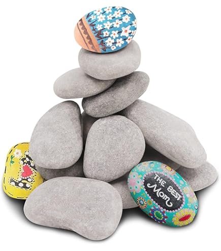 20 Pietre Per Dipingere - Ciottoli Lisci Naturali Per Fai Da Te, Decorazione Giardino E Vasche - Foto 4