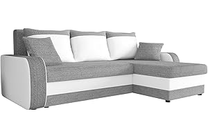 MIRJAN24 Divano angolare Kristofer Lux, con funzione letto, due cassettiere, colori a scelta, funzione letto