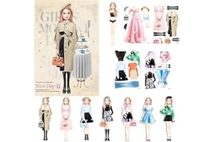Hoemudy Magnetic Dress Up Baby, Magnetic Princess Dress Up Paper Doll, Funny Magnetic Dress Up Dolls Travel Toys,Pretend And Play Travel Toy Magnet People Clothes Puzzles Game,Magnetic Dress Up Dolls