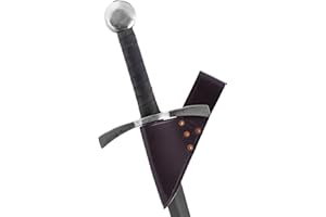 Battle-Merchant Soporte de cinturón de Espada Simple Hecho de Cuero para Cuchillas de hasta 5.5 cm