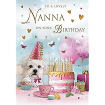 Nan Traditional Birthday Card 9" X 6