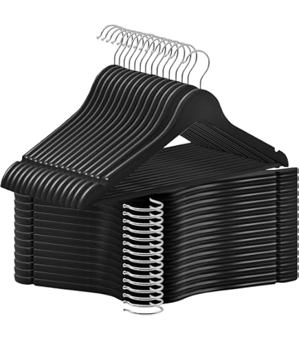 Grucce In Velluto Salvaspazio - 30 Pezzi Nero Con Gancio Girevole 360° | Per Ottimizzare L'armadio - Foto 2