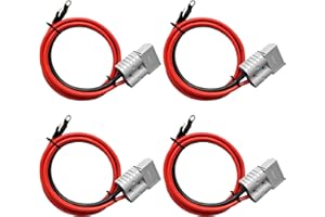 BYZESTY Wózek widłowy, złącze ładowarki, 4 sztuki, przyłącze akumulatora 50 A, 600 V, wtyczka Anderson z kablem przyłączeniowym do baterii o-ring 6AWG, 30 cm, kabel wtyczka do ładowania do przyczep