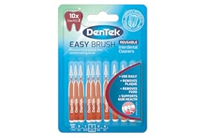DenTek Easy Brush Interdental Brushes, ISO2/0.5mm for removing food and plaque between teeth. 10 Pack