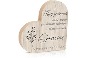 SERENEGLOW Regalos Originales para Mujer, Placa Corazón de Madera 2 cm Grosor, Regalos Navidad Mujer Regalos Hombre Navidad Regalos Originales Amigo Invisible Regalos para Madres Regalos Cumpleaños Niños Colegio