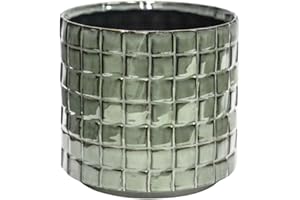 Ivyline Tarah Textured Glaze Planter in Sage - Durable and Stylish - Decorative Contemporary Indoor Ceramic Houseplant Flower Pot - H11cm x D10cm