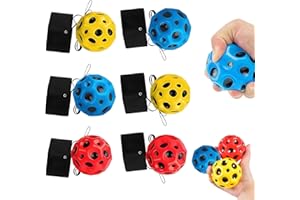 Pddenality 6 PCS Large Bouncy Balls with Wrist Straps, bouncing ball for Outdoor Games Sports Training Active Play (Red Blue Yellow)