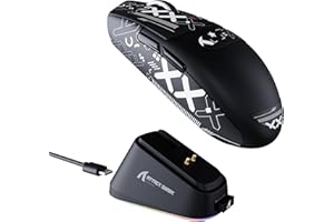 ‎ATTACK SHARK ATTACK SHARK G3PRO Gaming Mouse with Magnetic Charging Dock, PixArt PAW3311 Gaming Sensor, BT/2.4G Wireless/Wired Gaming Mouse with Grip Tape, 25000 DPI, Gamer Mice for Win11/Xbox/PS/Mac (Black)