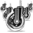 cosyland Office Chair Wheels Replacement for ALL Floors Hardwood Laminate Tile Vinyl, for home office chair caster, smooth and floor protective 11x22mm (not for 1-KEA) clear