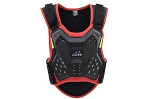 SJAPEX Veste Armure Moto Blouson Motard Gilet Protection Équipement de Moto Cross Scooter Enduro Homme ou Femme Moto Cross Gilet Veste Protection Orange,L
