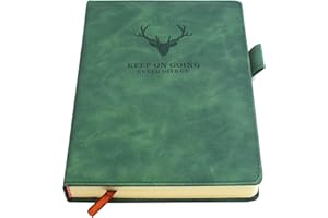 EARNING POWER Carnet de notes ligné A5 - Couverture rigide avec papier épais de qualité supérieure - 360 pages - Parfait pour le bureau, la maison, l'école, le travail, l'écriture et la prise de notes (vert)