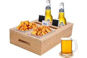 LMTNNB Couch Bar Snack Box, Couch Konsole Snack Tablett, Getränkehalter mit abnehmbarem Deckel und Acryl Snackschalen, einfach zu reinigen, für Wohnzimmer SofaGeeignet für Wohnzimmer Sofa Picknick Party