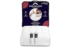 Dreamland Matratzenschoner, beheizt, aus Bio-Baumwolle, für Super-Kingsize-Bett, 200 x 180 cm