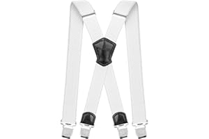 Decalen Bretelles Homme Larges Réglable Élastique Extra Fort 4 Clips en forme X