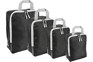 4 Set Compression Packing Cubes for Suitcase Achort Packing Cubes for Travel Suitcase Organizer Bags Set Expandable Luggage Organizers for Suitcase Backpack Travel Essentials