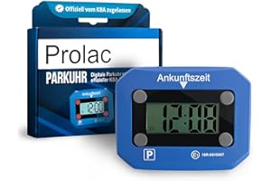 PROLAC BESCHRIFTUNGEN PROlac Elektronische Parkscheibe mit offizieller KBA Zulassung – Intelligente Parkscheibe elektrisch mit Zulassung – Digitale Parkscheibe Auto mit Nachtmodus und Taktungseinstellung (Blau)
