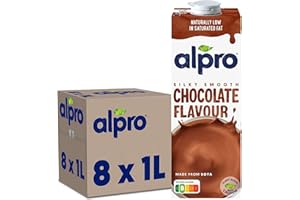 Alpro - Boisson Végétale - Soja Chocolat - 1 L - Lot de 8 x 1 L