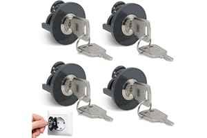 Zyluniy Cerradura de Enchufe con llave, 4 Piezas Cerradura de Enchufe con Cerradur, Bloqueo de Enchufe, Protege Contra el Contacto Accidental con Niños, Protege Contra el Robo de Electricidad