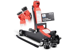 ‎AREBOS Arebos Hydraulischer Rangierwagenheber 2T – Flachheber mit Unterfahrhöhe 85-385 mm – inkl. 4 Gummiauflagen – Wagenheber für Auto PKW KFZ – robuster Heber & Ständer für Werkstatt und Garage