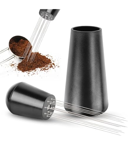 Espresso-Nadel Mit 12 Feinen Nadeln – Kaffeeverteiler & Rührer, Matt-schwarz
