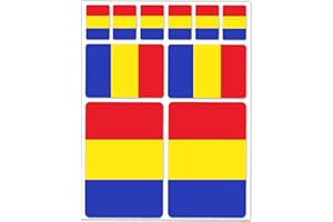 Biomar Labs® 10 x PVC Adesivi Set Stickers Bandiera Nazionale Romania Romanian Per Auto Moto Finestrìno Porta Casco Scooter Skateboard Bici PC Laptop Tablet Tuning D 34