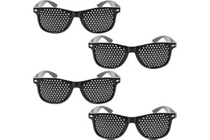Parastar 4 sztuki okularów rastrowych do treningu oczu, czarne, z otworami do treningu oczu, oryginalne okulary antyzmęczeniowe, okulary rastrowe, okulary z otworami do treningu oczu, dla relaksu oczu