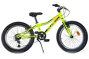 GIORDANOSHOP Bicicletta Fat-Bike Ragazzo 20" 6V Aurelia MTB Plus Gialla