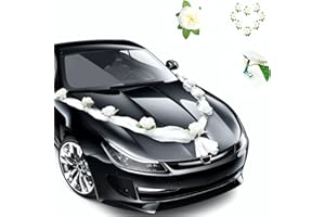 JOLIGAEA Decoration Voiture Mariage, Voiture de Mariage de Ruban Rose, Kit Voiture Mariage Decoration, Guirlande Décorative Deco Voiture pour Mariage Engagement, Décoration Capot de Voiture Mariage