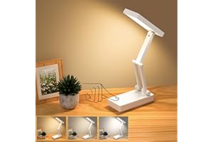 SURIGHT Lampe de Bureau,Table Lampes sans Fil,Lampe Portable & Pliable, Lampe Chevet avec 3 Luminosité & Graduable, Lampe LED Rechargeable, 2400 mAh pour Chambre Coucher, Lecture, Bureau