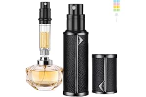 JOOMOKO Perfume Atomiser, Perfume Travel Bottle, 5ML Refillable Perfume Bottle Portable Perfume Dispenser Empty Perfume Spray Bottle Easy to Refill Perfume Atomiser for Women Men(BLACK)