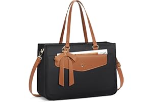 RAINSMORE Torby na laptopa dla kobiet 15,6 cala torba robocza torby na laptopa aktówka biznesowa z kopertówką damska torebka duża torba na komputer skóra PU