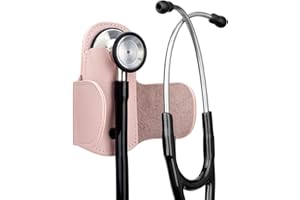 iGuerburn Premium Leder Stethoskop Halter, Stethoskope Halterung Clip für Littmann & alle Stethoskope (Rosa)