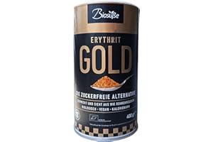 ‎KALORIENFREIE BIOSUßE Biosüße Bio-Erythrit Gold 400g - vegane, zuckerfreie & kalorienarme Rohrzucker Alternative.