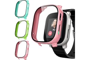 Upeak 3 Pezzi Cover per XPLORA X6 Play, Custodia Protezione Pellicola Complessiva Cover in Vetro Temperato per PC per XPLORA X6 Play, Rosa Confetto/Verde Erba/Verde Lago