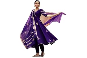 INDACORIFY Damen Rayon Kurti Wunderschönes indisches Kleid mit Hose Dupatta Set Party Wear Kurti