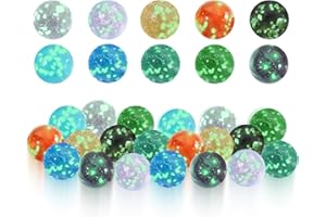 Smavles Murmeln für Kinder, 10 Stück Murmelns leuchten im Dunkeln für Marmorbahn-Spiel, Bunte Glasmurmeln 20mm Murmeln für Kugelbahn DIY und Heimdekoration Jungen und Mädchen