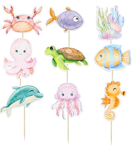 Zeemeermin Feestdecoratie, Strand Thema Taart Toppers Oceaan Thema Zeester, Schelp Taart Decor Voor Verjaardag, Babyshower, Onder De Zee Partij Van 15,59 € | DHgate