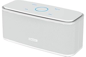 DOSS SoundBox Touch Portable Wireless Speaker with 12W HD Sound and Bass, Touch Control, IPX5 Waterproof, 20H Playtime, Bluetooth 5.0, Handsfree, Speaker for Home, Outdoor, Travel-White