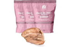 MAIKAI Schweineohren für Hunde - Stück Großformat - 100% Natürliche Hundeleckerlis - Getreidefreie Kauknochen - Trockenfleisch - Kaustangen - Barf Hundefutter - Hundesnacks – Geschenk (3ER Set)