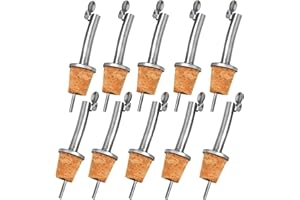 Layba Bec verseur pour bouteilles, distributeur d'huile et de vinaigre, bec verseur avec couvercle en acier inoxydable de haute qualité. Bec verseur en liège pour spiritueux avec capuchon de