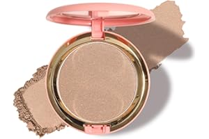 XINYUNXIN Polvo bronceador, Fórmula cremosa y altamente pigmentada, Polvo bronceador de larga duración para una tez besada por el sol, Vegano y libre de crueldad. (Bronce claro)