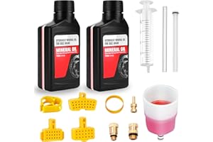 cycletour Brake Bleed Kit for SHIMANO Hydraulic Brakes, MTB Brake Bleed Kit Includes Metal Connector, 300ML Mineral Oil Brake Fluid