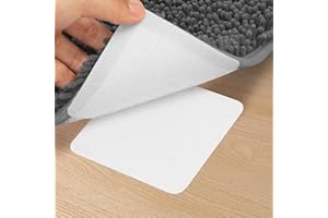 Newthinking Rug Grippers for Laminate Floor, 4x4 Inch Double Sided Anti Curl Rug Corners Grippers Carpet Stickers Tape for Wood Floor, 8 PACK