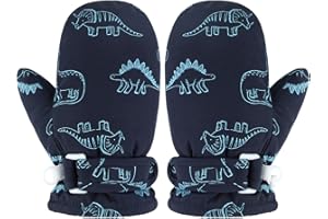 JUPSK Gants de Ski pour Enfants, Mitaines de Neige Coupe-Vent d'hiver Mitaines d'isolation Thermique Filles Garçons Mitaines pour Temps Froid pour Enfants de 1 à 6 Ans Luge Snowboard Patinage Course