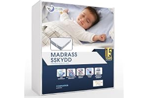 Dreamzie Vattentätt Madrassskydd - För Madrass 60 x 120 cm - Madrassdyna Andningsbar Bomullsmadrass - 15 Års Garanti