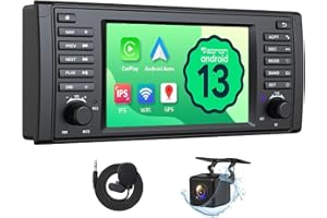 Eonon 7 Pulgadas Android 13 para BMW 5 E39 (1995-2002) con 2+32 GB, GPS, CarPlay, Android Auto, WiFi, Bluetooth, USB, Pantalla Espejo, Soporte SWC, cámara Marcha atrás, Radio y Lector de CD E39A13
